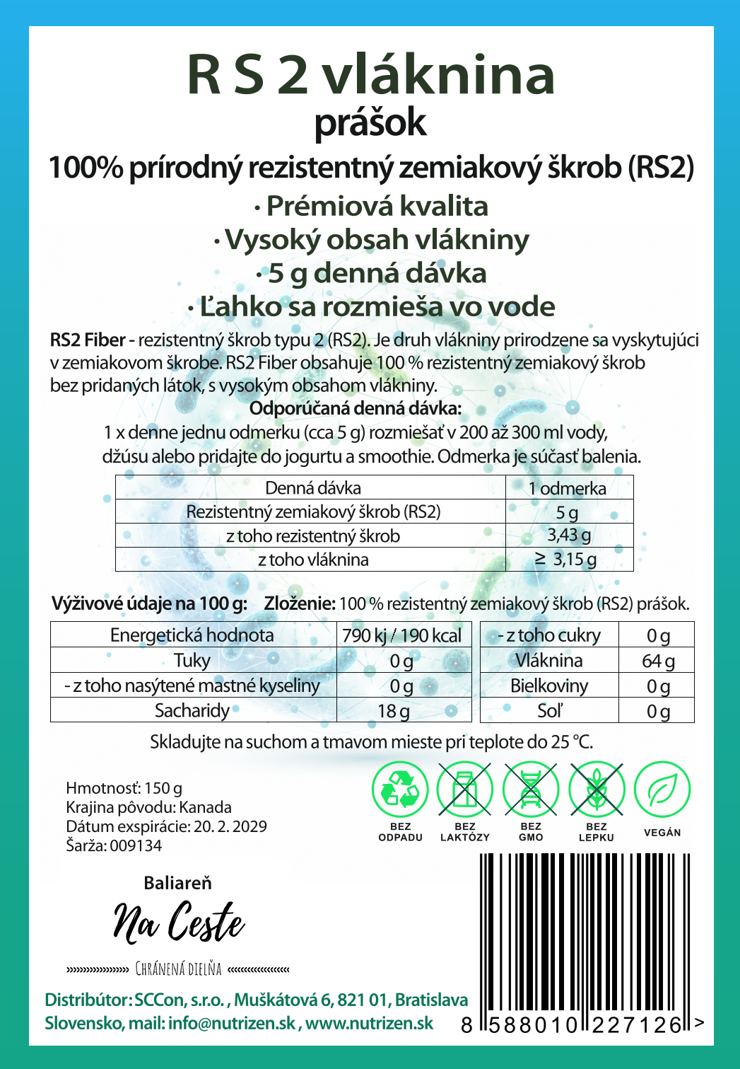 NUTRI&ZEN RS2 vláknina 150 g
